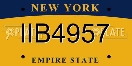 IIB4957 New York License Plate