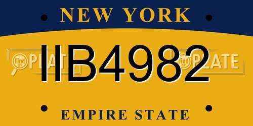 IIB4982 New York License Plate