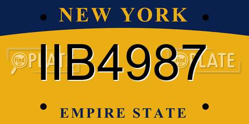 IIB4987 New York License Plate