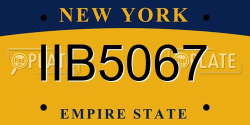 IIB5067 New York License Plate