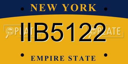 IIB5122 New York License Plate