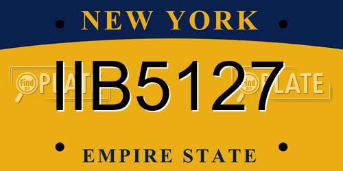 IIB5127 New York License Plate