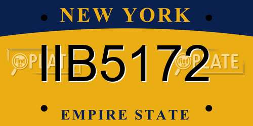 IIB5172 New York License Plate