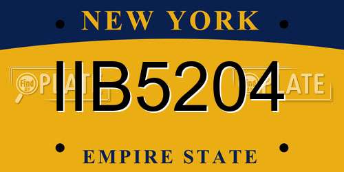 IIB5204 New York License Plate