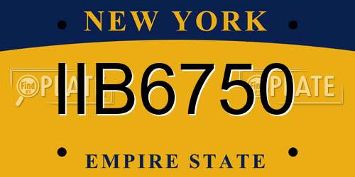 IIB6750 New York License Plate
