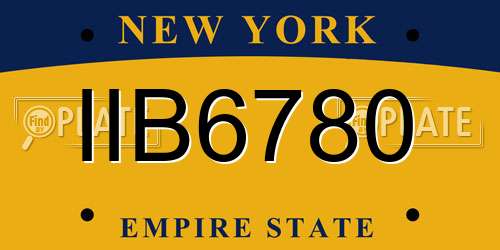 IIB6780 New York License Plate