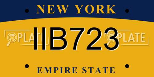 IIB723 New York License Plate