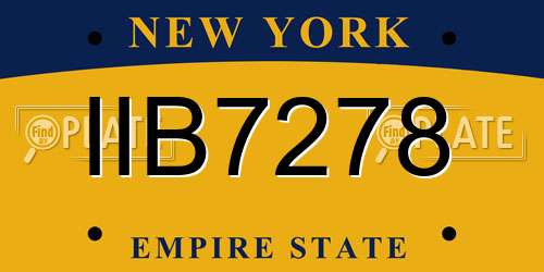 IIB7278 New York License Plate