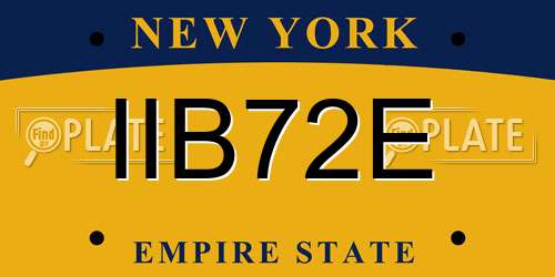 IIB72E New York License Plate