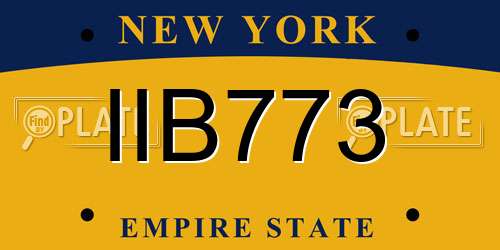 IIB773 New York License Plate