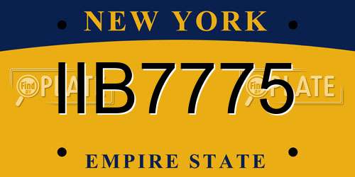 IIB7775 New York License Plate