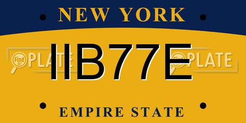 IIB77E New York License Plate
