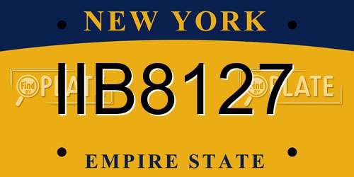 IIB8127 New York License Plate