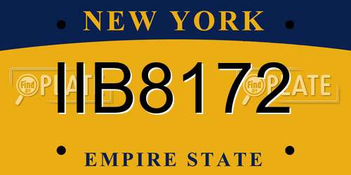 IIB8172 New York License Plate