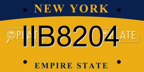 IIB8204 New York License Plate