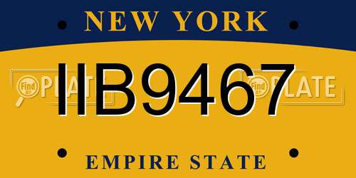 IIB9467 New York License Plate