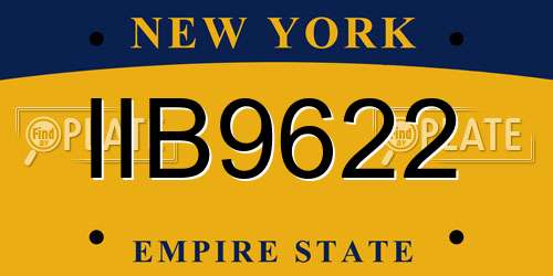 IIB9622 New York License Plate