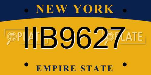 IIB9627 New York License Plate