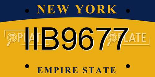IIB9677 New York License Plate