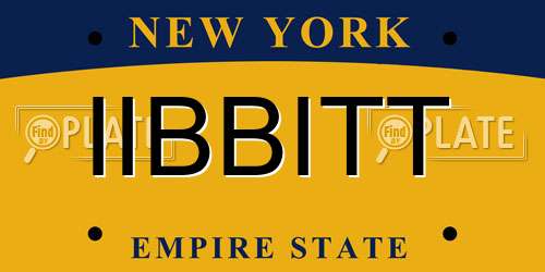 IIBBITT New York License Plate