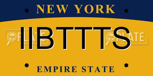 IIBTTTS New York License Plate
