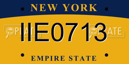 IIE0713 New York License Plate