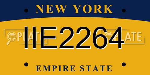 IIE2264 New York License Plate
