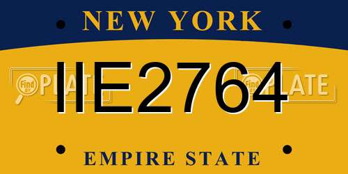 IIE2764 New York License Plate
