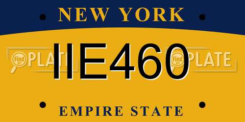 IIE460 New York License Plate