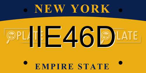 IIE46D New York License Plate