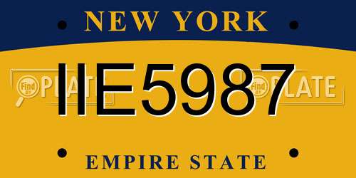 IIE5987 New York License Plate