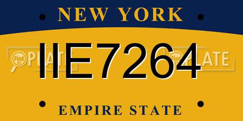 IIE7264 New York License Plate