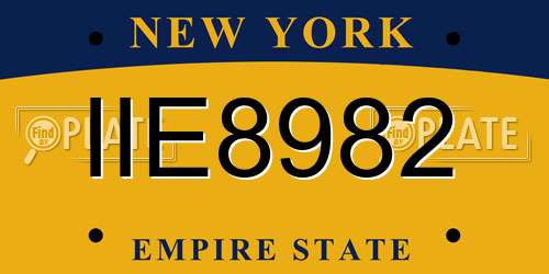 IIE8982 New York License Plate