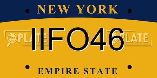 IIFO46 New York License Plate