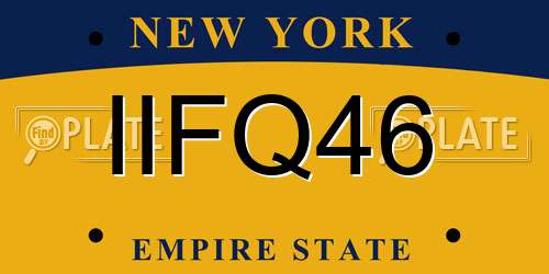 IIFQ46 New York License Plate