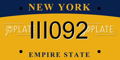 III092 New York License Plate