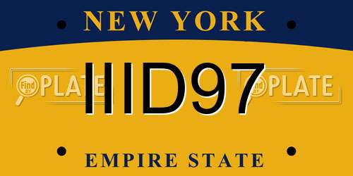 IIID97 New York License Plate