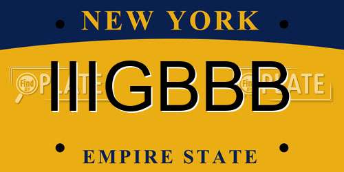 IIIGBBB New York License Plate