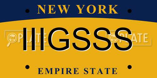 IIIGSSS New York License Plate