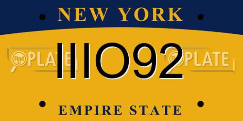 IIIO92 New York License Plate