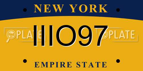 IIIO97 New York License Plate