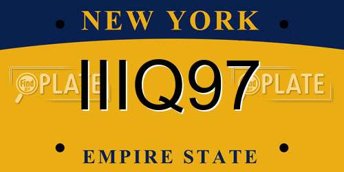 IIIQ97 New York License Plate
