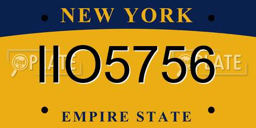 IIO5756 New York License Plate