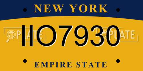 IIO7930 New York License Plate
