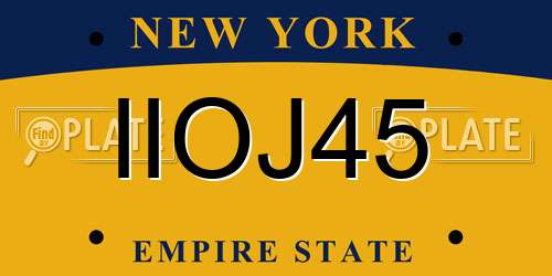 IIOJ45 New York License Plate