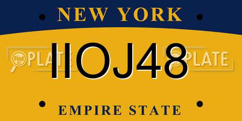 IIOJ48 New York License Plate