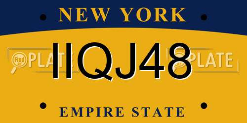 IIQJ48 New York License Plate