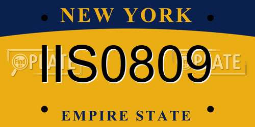 IIS0809 New York License Plate