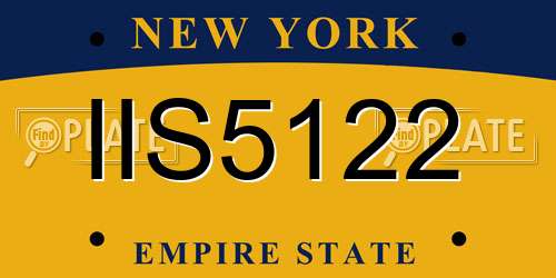 IIS5122 New York License Plate