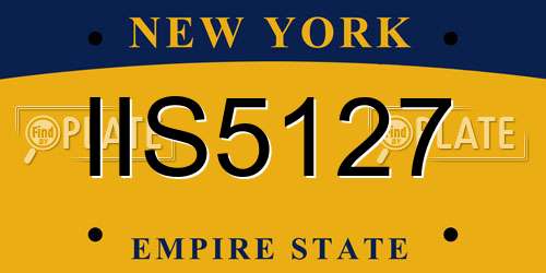 IIS5127 New York License Plate